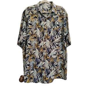 Summa Men's Shirt Large Hawaiian Tropical Cotton Rayon Short-Sleeved‎